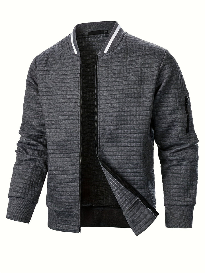 Raymond | Texturerad Zip-Up Bomberjacka