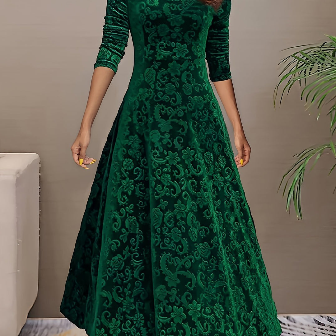 Adeline | Elegant långärmad midi klänning