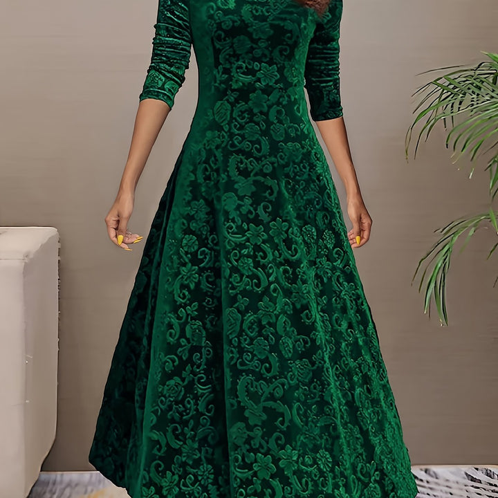 Adeline | Elegant långärmad midi klänning