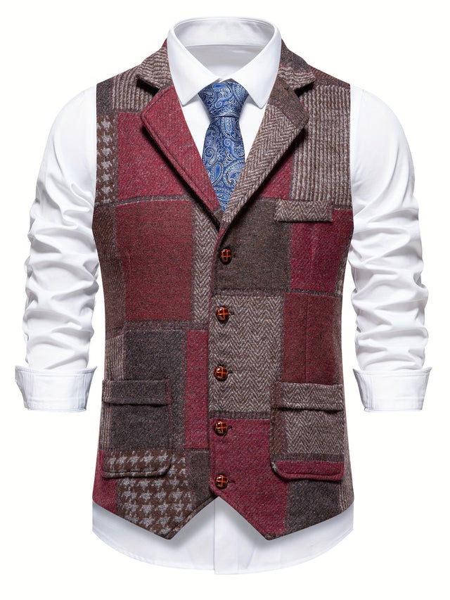 Trevor | Patchwork Västen med Fiskbensmönster