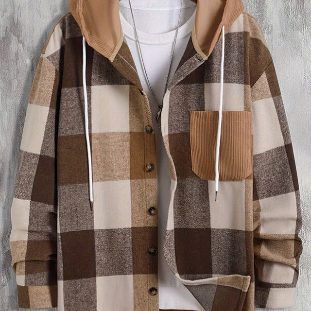 Barnaby | Rutig Huva Overshirt Jacka