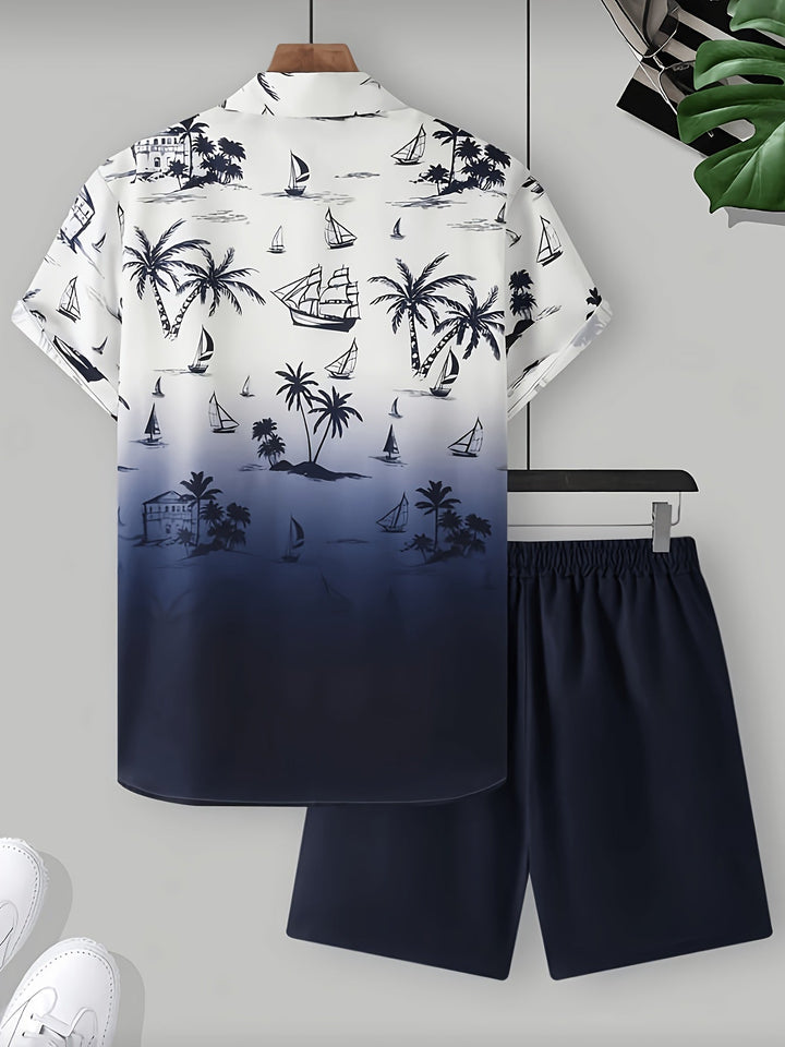 Garrett | Tryckt Skjorta och Shorts Set