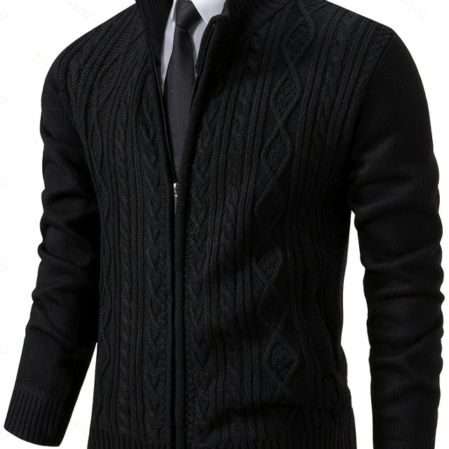 Walter | Texturerad Heldragkedja Cardigan