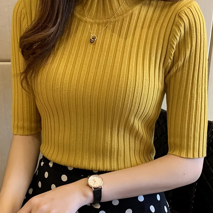 Verity | Ribbade Mock-Neck Topp