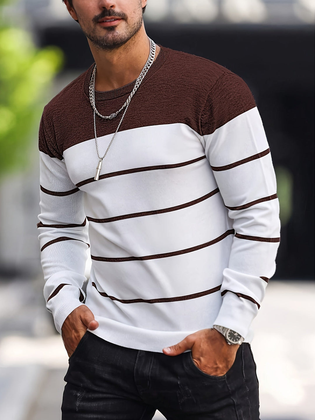 Henry | Randig Crew Neck Tröja