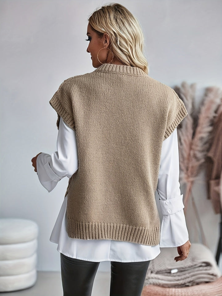 Bridget | Mysig Kabelstickad Tröja Väst