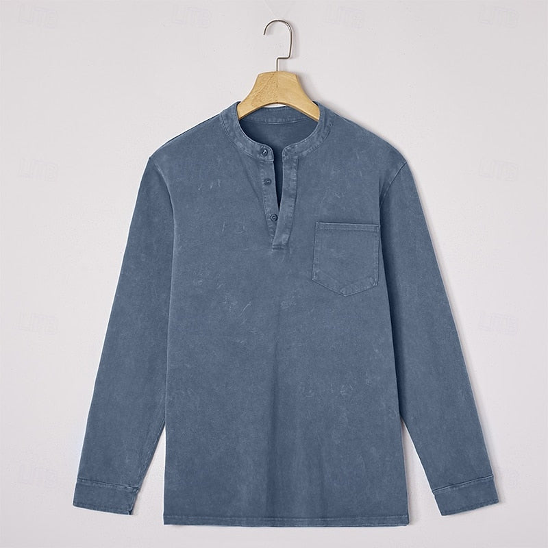 Blaine | Vintage Tvättad Henley Skjorta