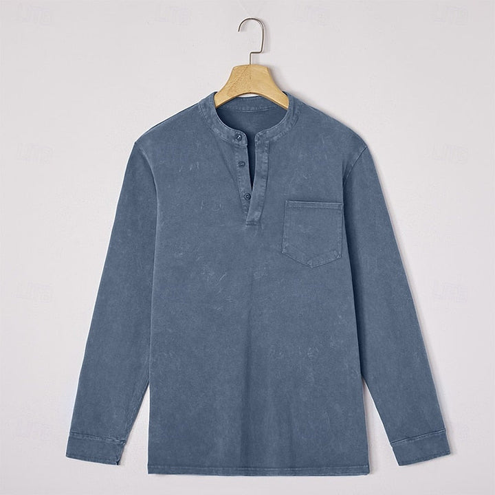 Blaine | Vintage Tvättad Henley Skjorta