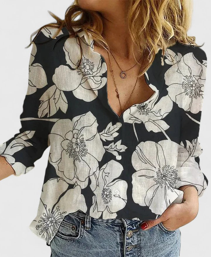 Rosanne | Avslappnad Knapp-up Blus