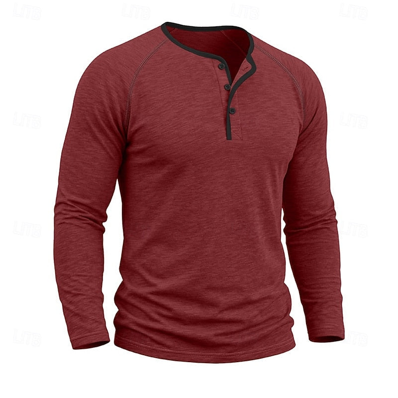 Owen | Klassisk Button Henley Skjorta