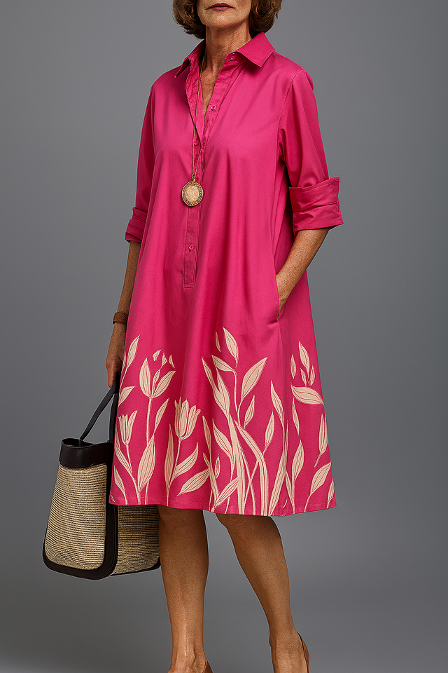 Nola | Comfortable Long Sleeve Midi Dress