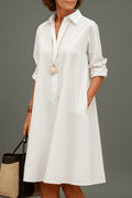 Seraphina | Elegant Plain Long Sleeve Dress