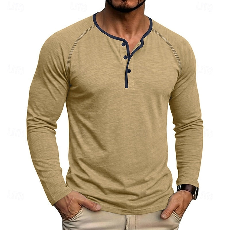 Owen | Klassisk Button Henley Skjorta
