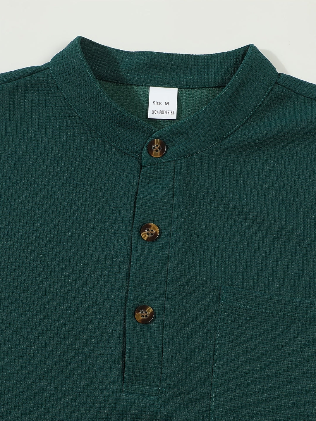 Jonathan | Texturerad långärmad Henley-skjorta