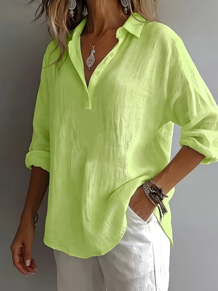 Freya | Avslappnad Blus med Krage