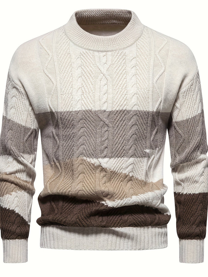 Simon | Texturerad Färgblock Sweater