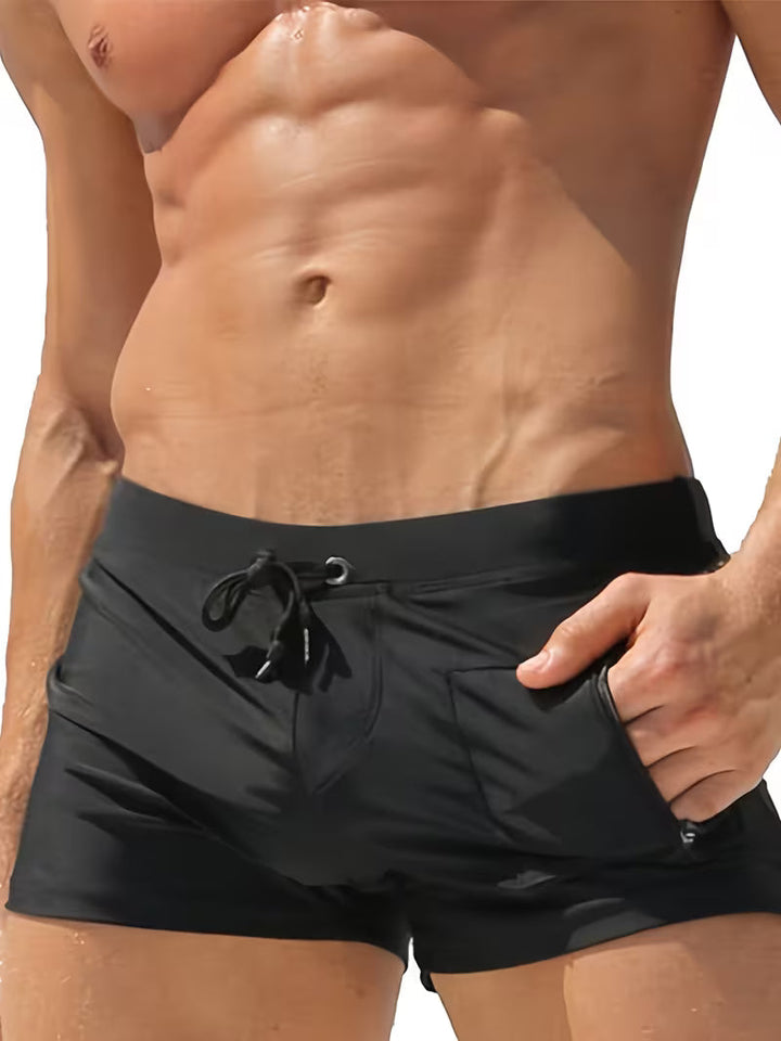 Tanner | Trendiga Dragkedja Boxer Badshorts