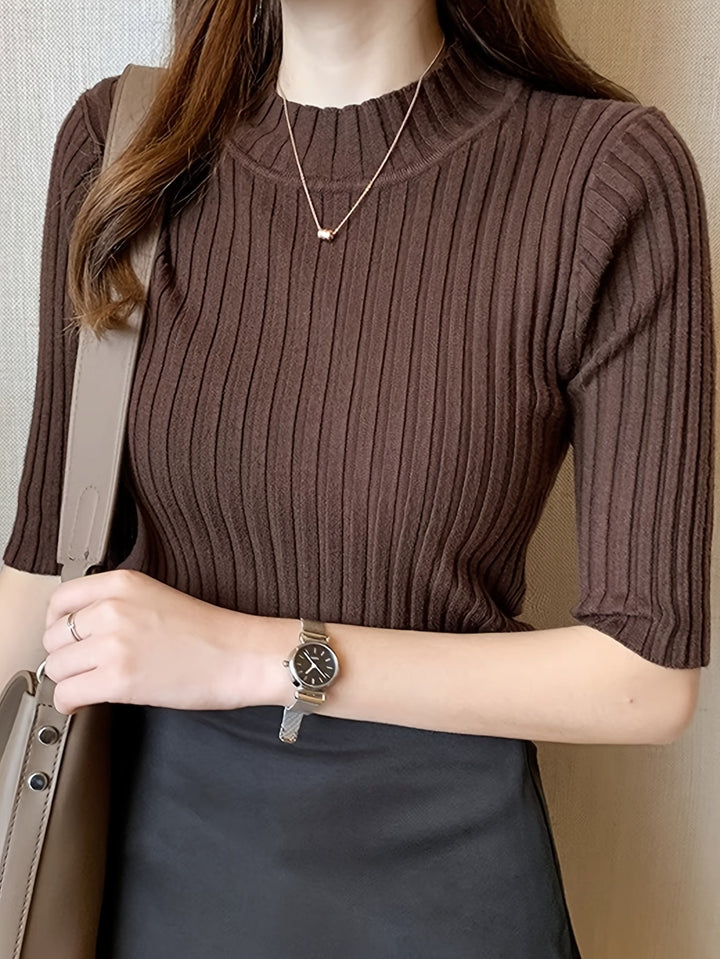 Verity | Ribbade Mock-Neck Topp