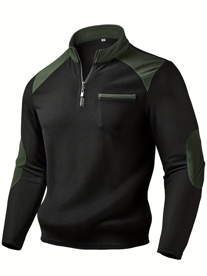 Rory | Texturerad Färgblock Kvartdrag Pullover