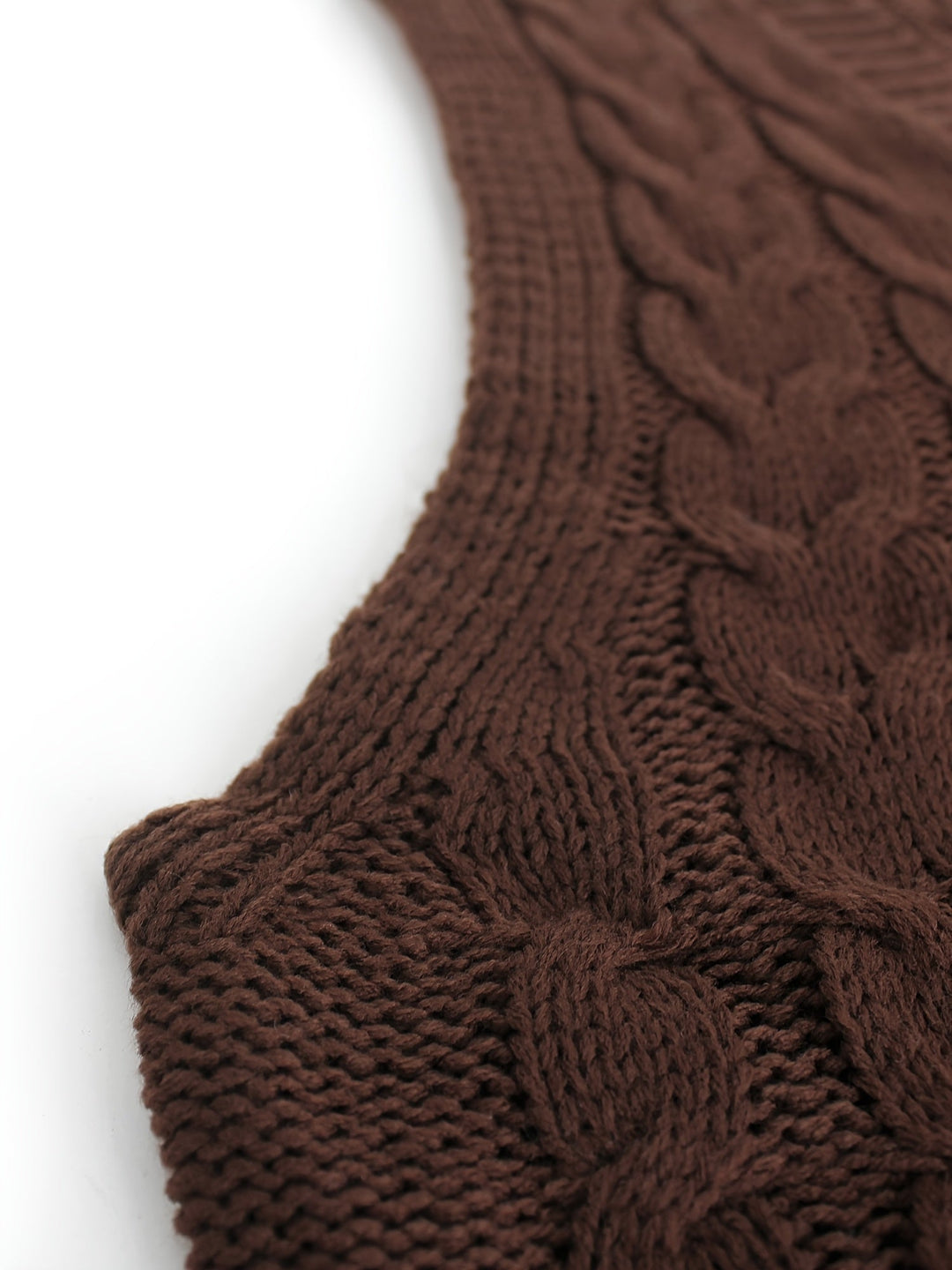 Cora | Mysig Kabelstickad V-Hals Västsweater