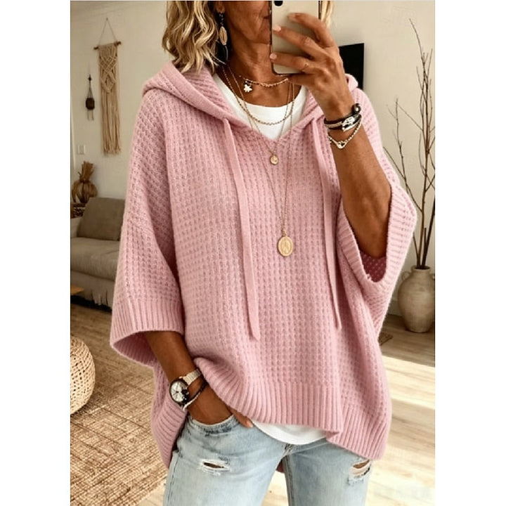 Carol | Avslappnad Waffle-Teksturerad Hoodie