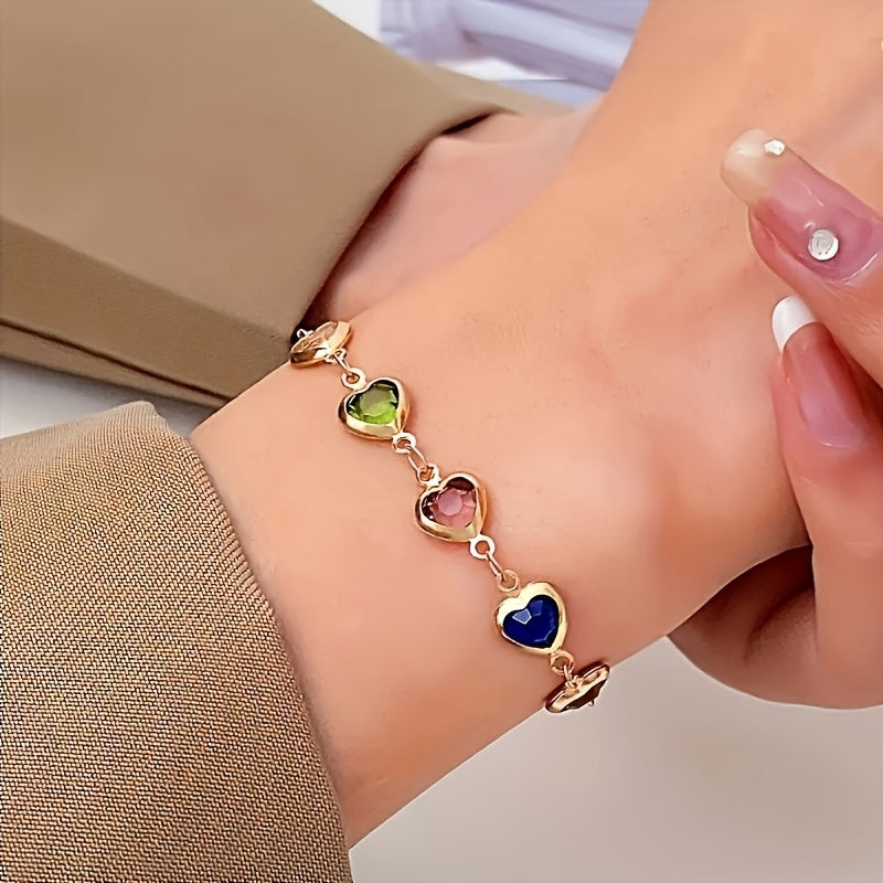 Gail | Stilig flerfärgad hjärtformad armband