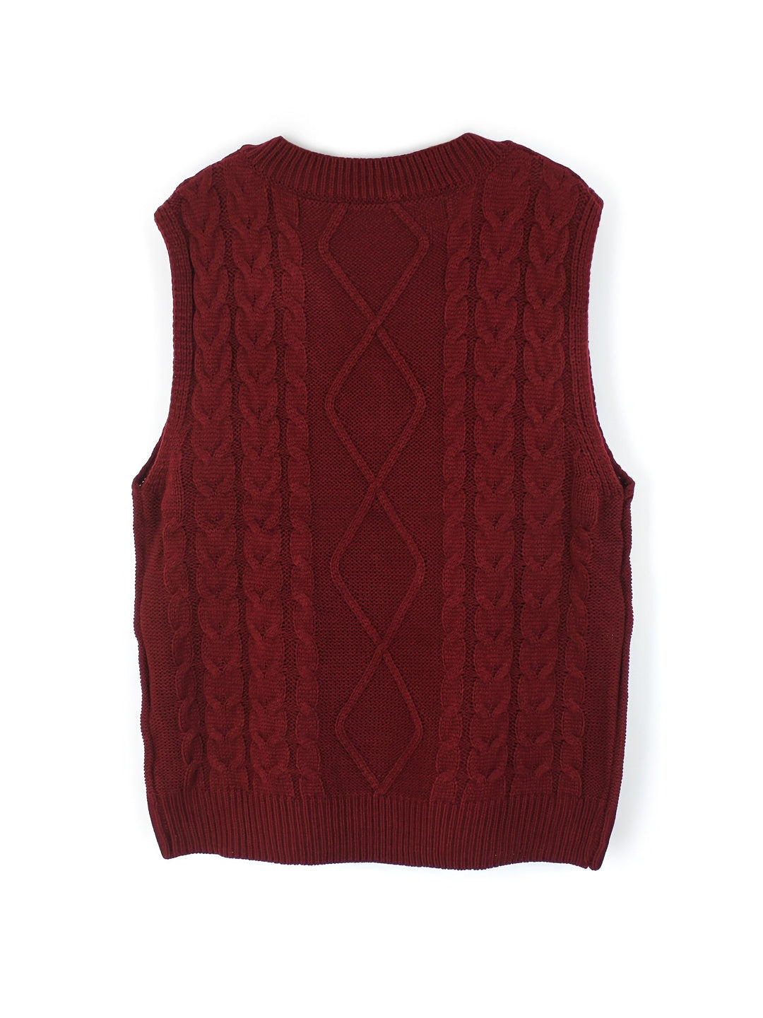 Cora | Mysig Kabelstickad V-Hals Västsweater