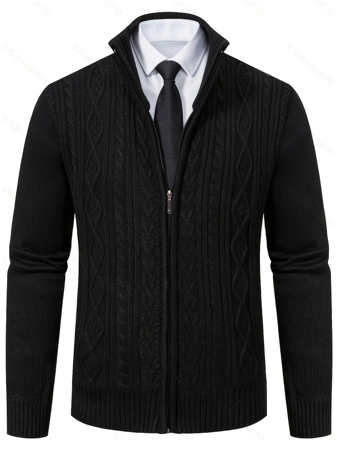 Walter | Texturerad Heldragkedja Cardigan