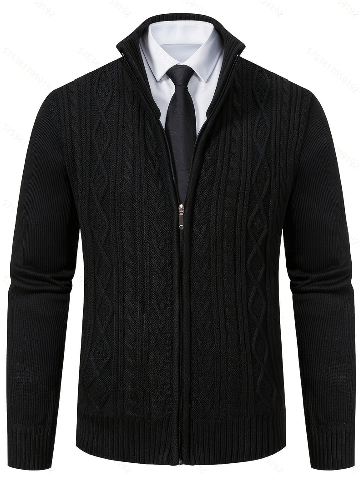 Walter | Texturerad Heldragkedja Cardigan