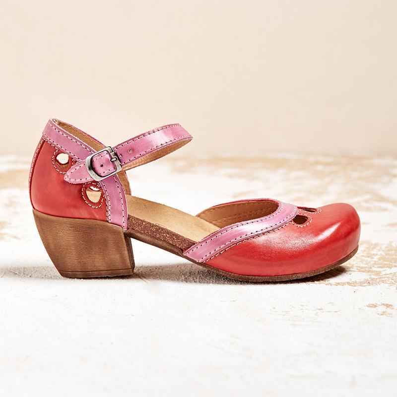 Felicity | Komfortable Lågklackade T-Sandaler