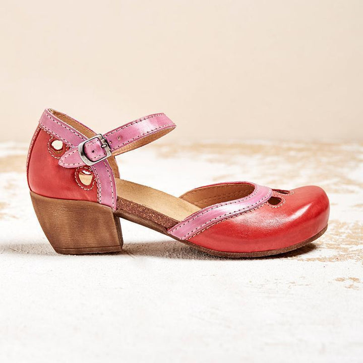 Felicity | Komfortable Lågklackade T-Sandaler