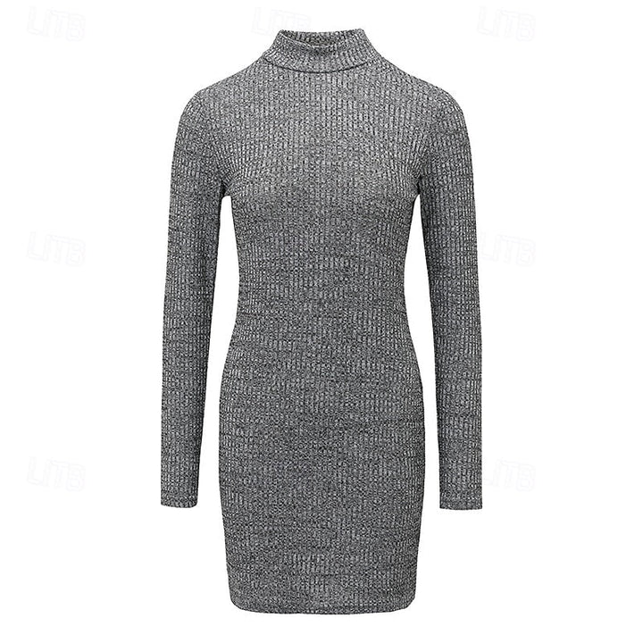 Harper | Ribbad Turtleneck Klänning