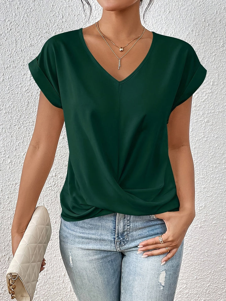 Sophia | Elegant V-ringad Draperad Blus