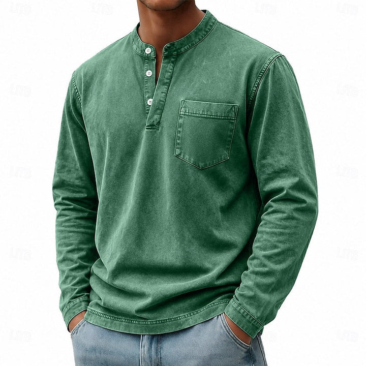 Blaine | Vintage Tvättad Henley Skjorta