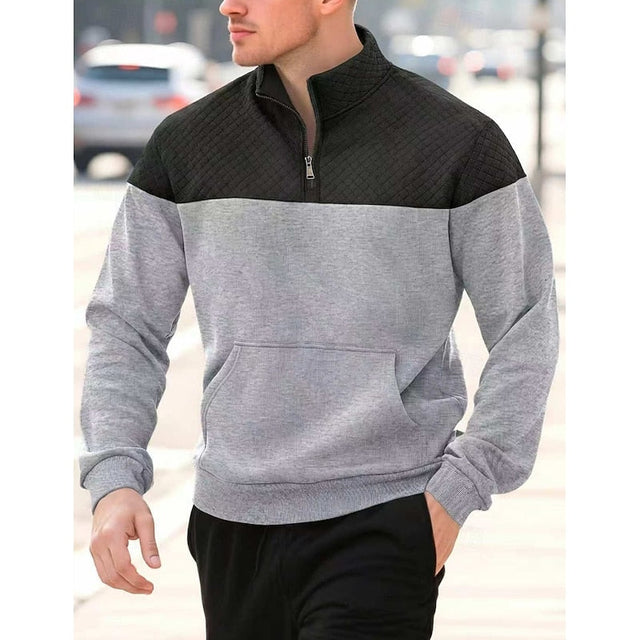 Braxton | Texturerad Quarter-Zip Sweatshirt