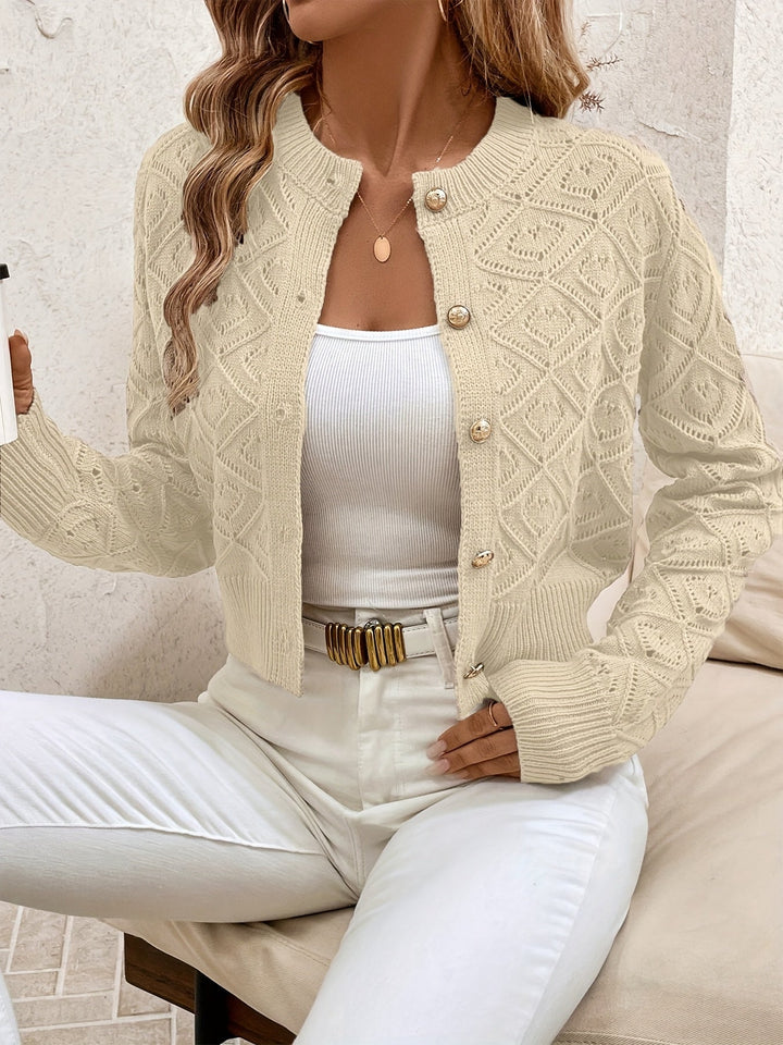 Della | Texturerad Knapp-Front Kofta