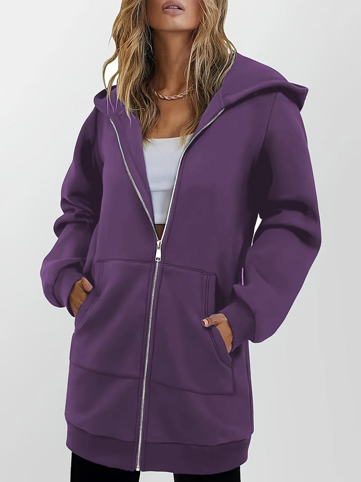 Heather | Långärmad Huva Zip Jacka