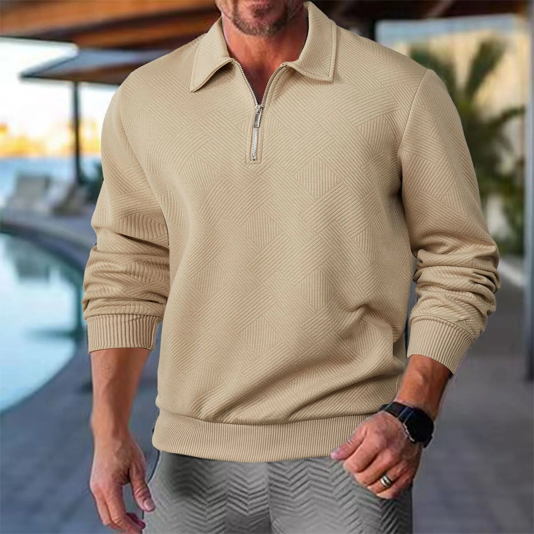 Hudson | Texturerad Halvdragkedja Pullover