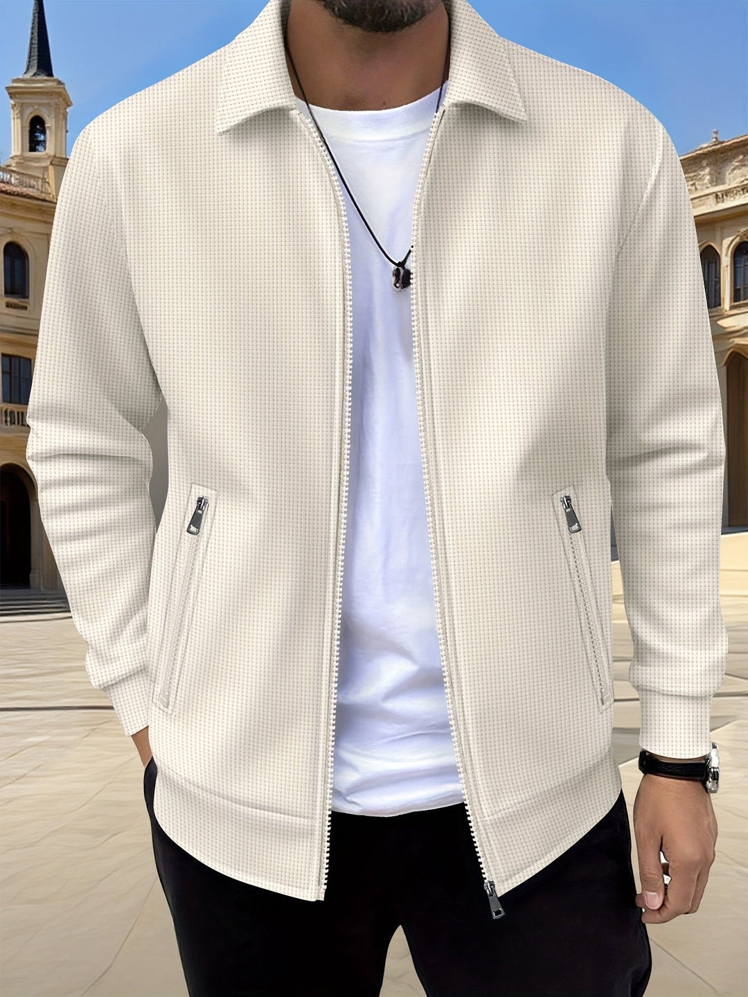 Cameron | Texturerad Zipjacka