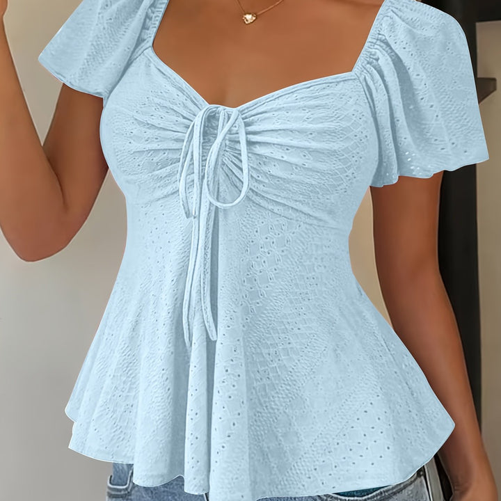 Josephine | Flutter-ärmad Peplum Topp