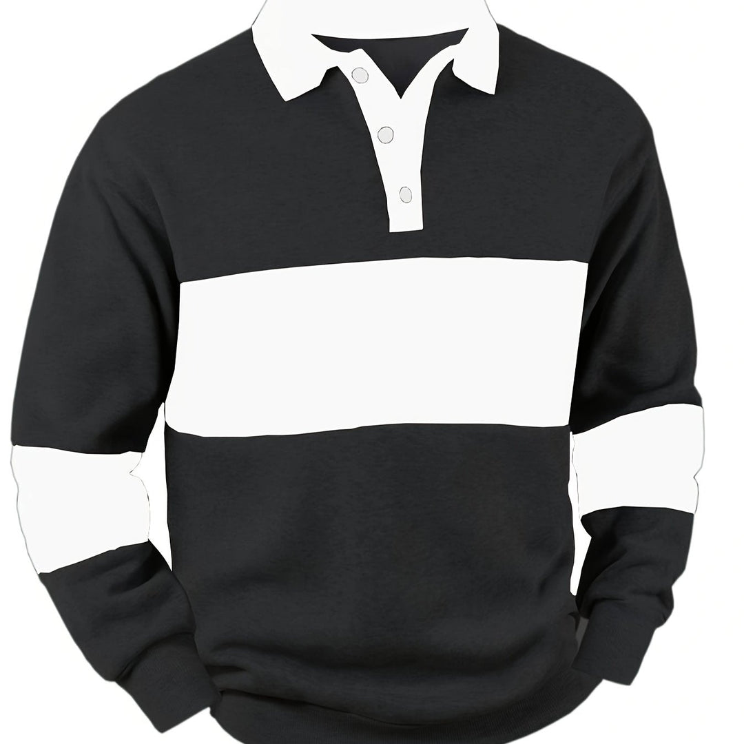 Grayson | Färgblock Långärmad Polo Shirt