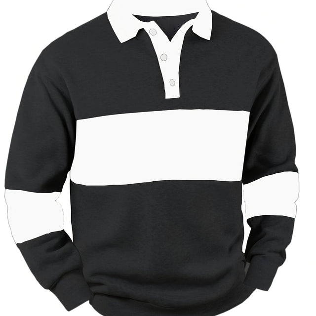 Grayson | Färgblock Långärmad Polo Shirt