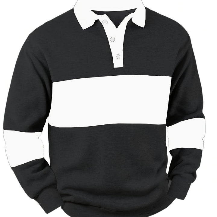 Grayson | Färgblock Långärmad Polo Shirt