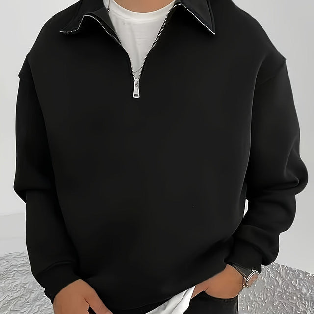 Nathaniel | Mysig Halv-Zip Sweatshirt