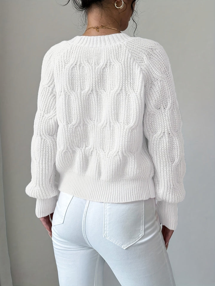 Juniper | Mjuk Cardigan med Båge och Långa Ärmar