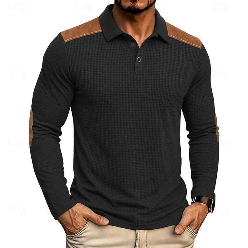 Bennett | Texturerad Färgblock Polo T-shirt