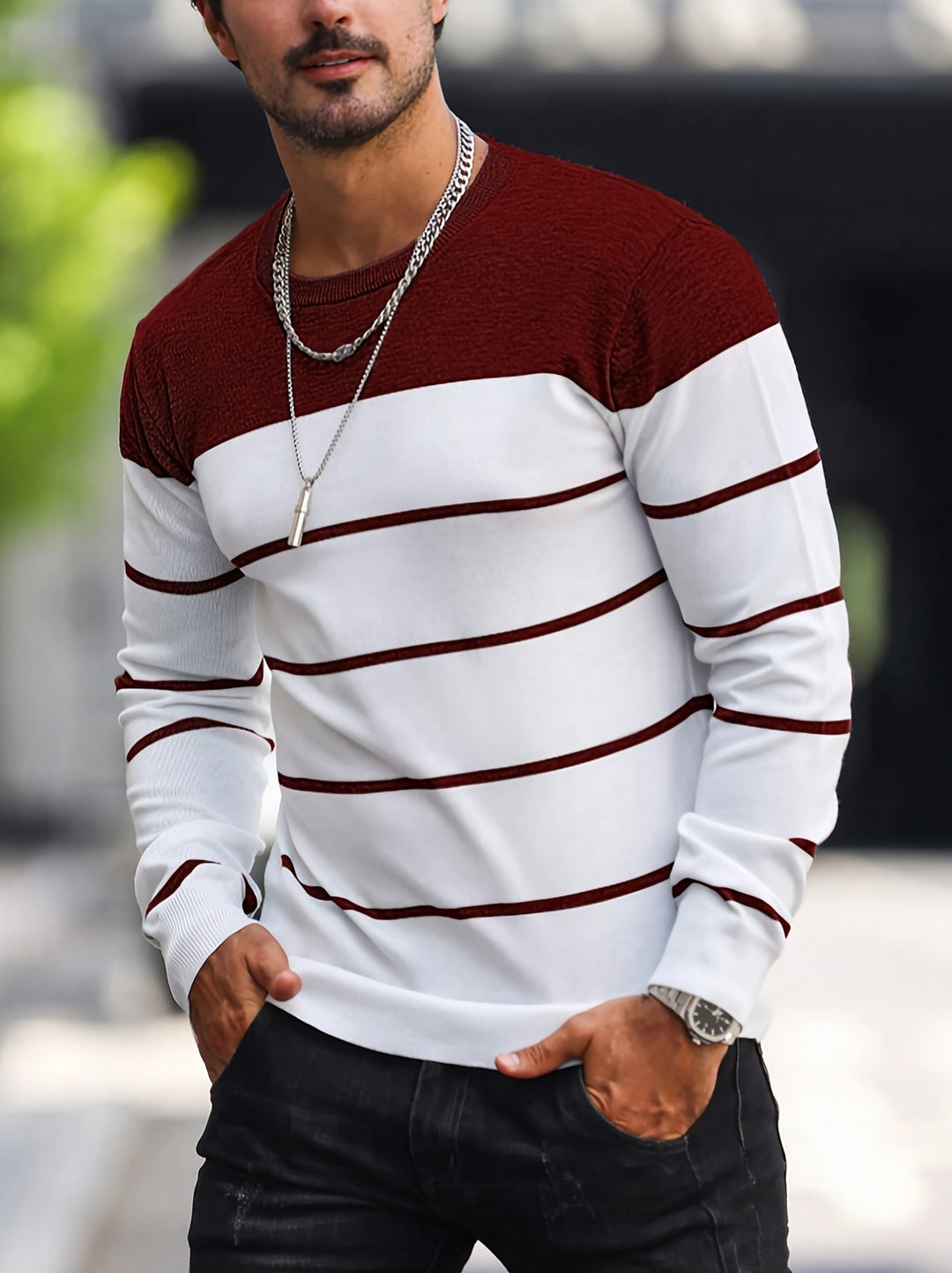 Henry | Randig Crew Neck Tröja