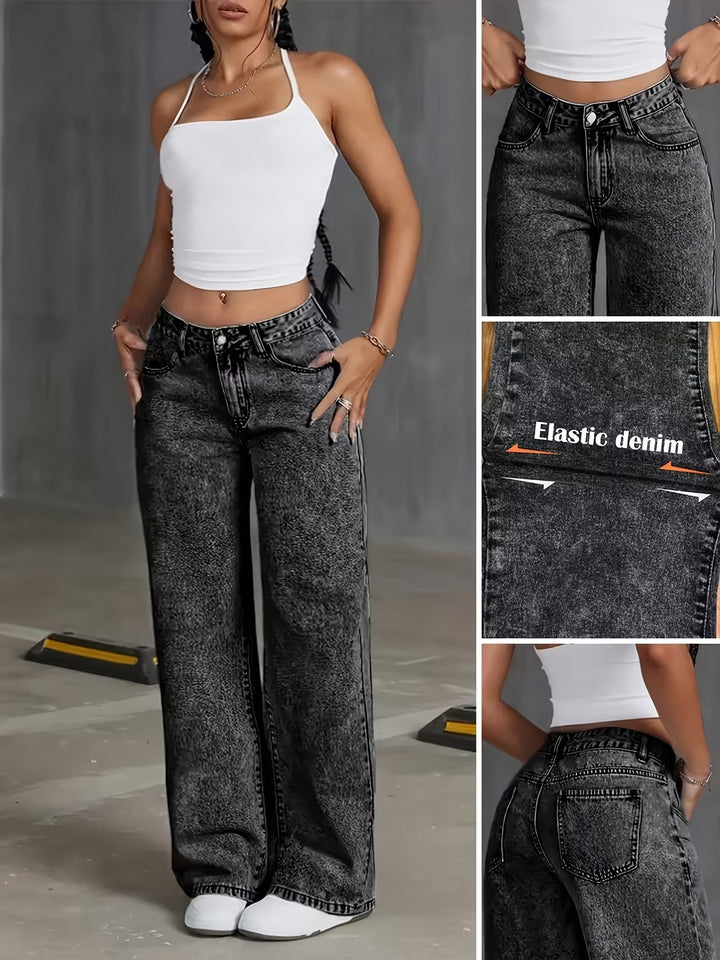 Tamsin | Högmidjade Vida Jeans