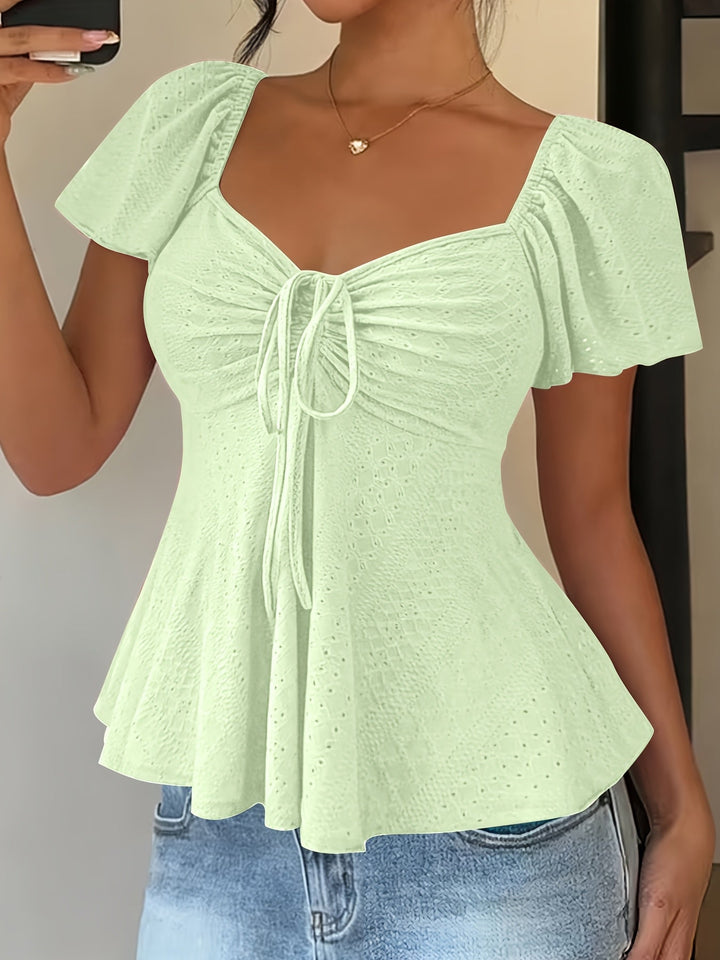 Josephine | Flutter-ärmad Peplum Topp