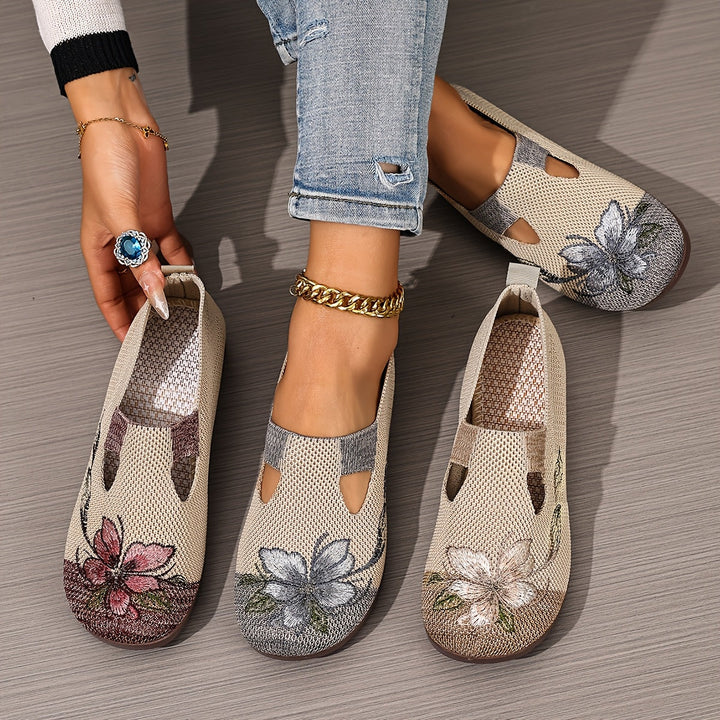 Marjorie | Broderade Slip-On Lågskor
